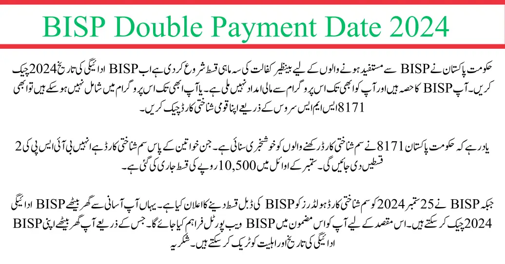 Exciting Update for SIM ID Card Holders: BISP Payment Date 2024 Revealed!