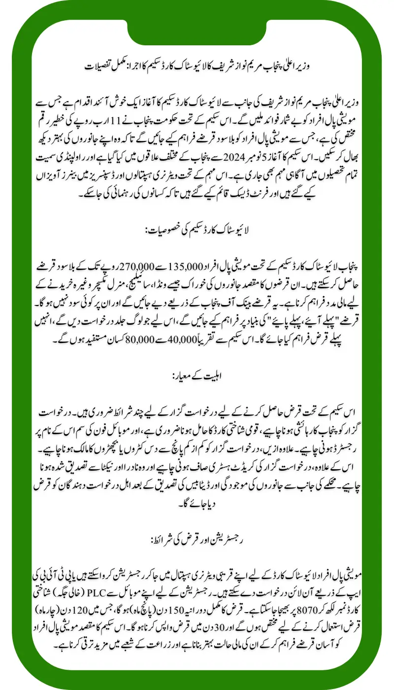 Punjab CM Maryam Nawaz Launches Livestock Card Scheme: Complete Details and Benefits for Farmers