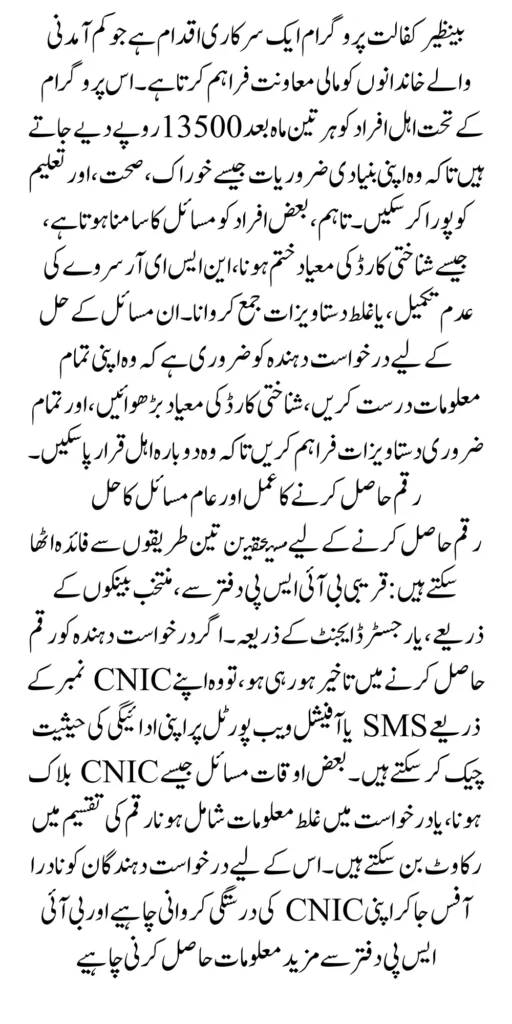 BISP Payment 13500 Distribution Process Common Issues In 2025 Latest Update