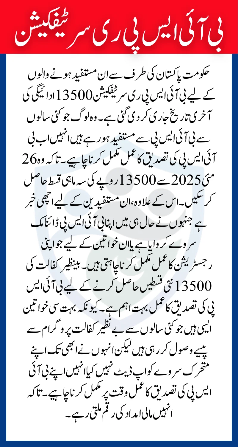 Everything You Need to Know About the BISP Recertification 13500 Payment Deadline
