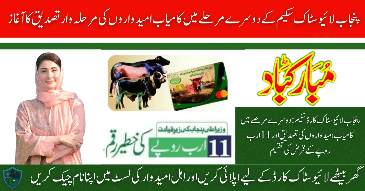 Punjab Livestock Card Scheme: Verification of Successful Candidates in the Second Phase and Allocation of 11 Billion Rupees Loan